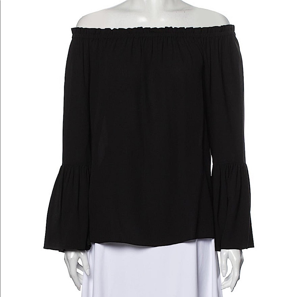 MICHAEL KORS COLLECTION Silk Off-Shoulder Top XS